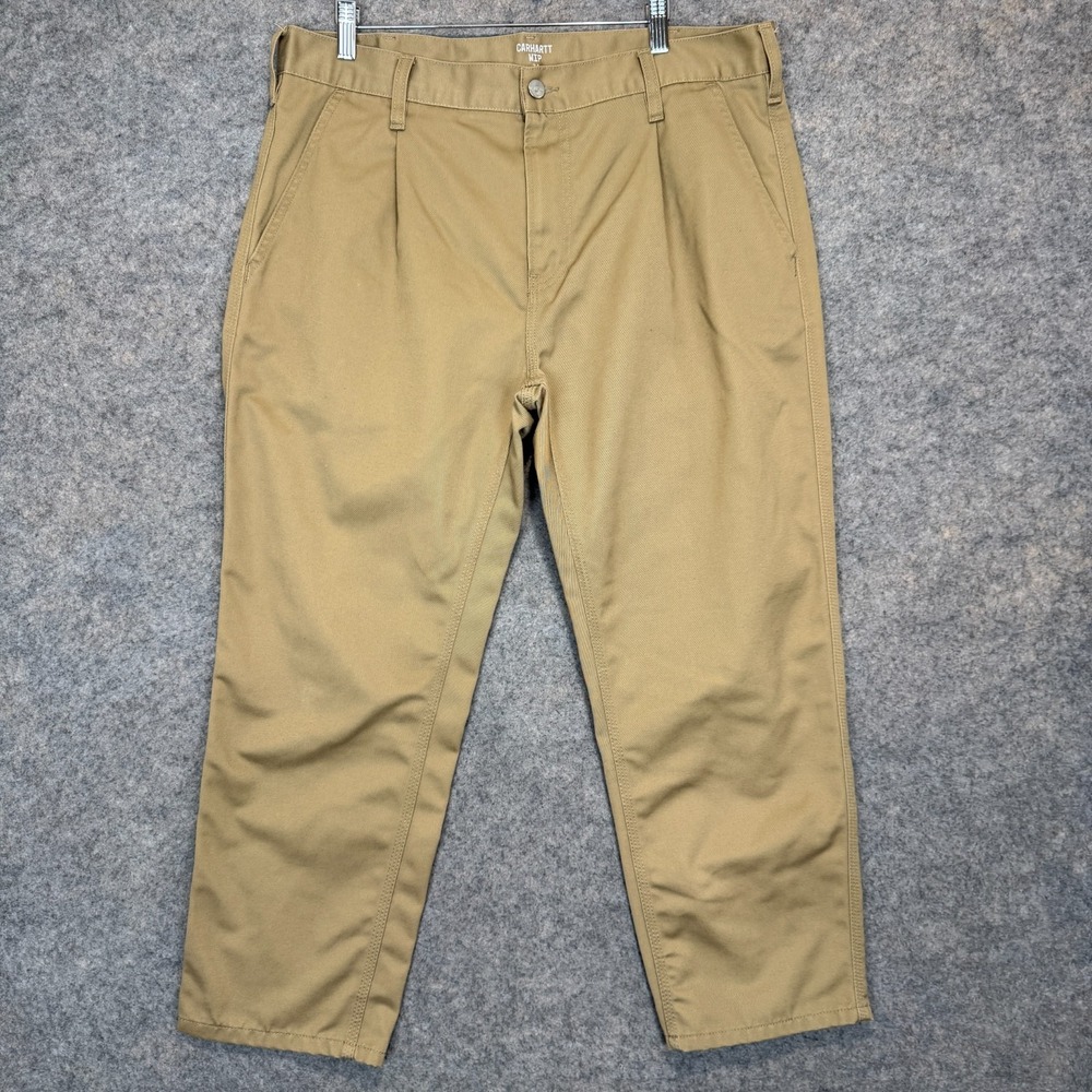 Carhartt WIP Work In Progress Pleated Trouser Pants Men 34x26 Tan Japanese Abott